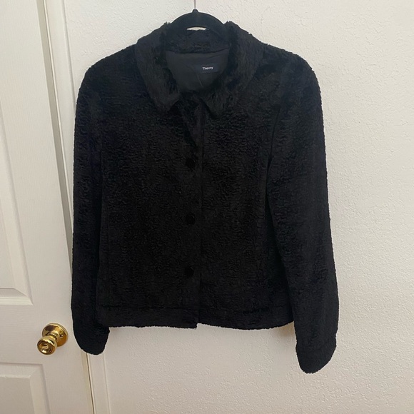 Theory cotton blended jacket in Black SZ L/ runs small lined  NWOT - Picture 1 of 10